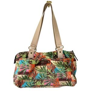 Vintage‎ Y2K Relic Palm Leaf Tropical Color Block Baguette Purse Shoulder Bag